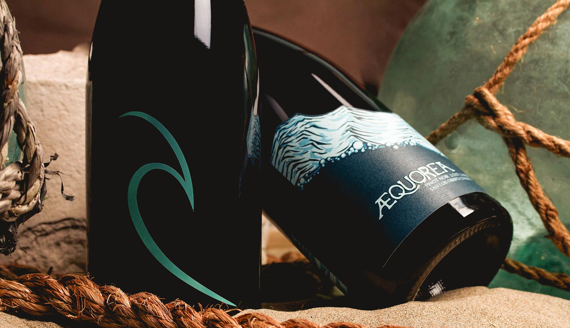 Bottles of Aaron and Aequorea wines